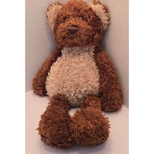 Unipak Designs Bean Bag Plush Teddy Bear Brown Cream Fluffy Stuffed Animal Toy